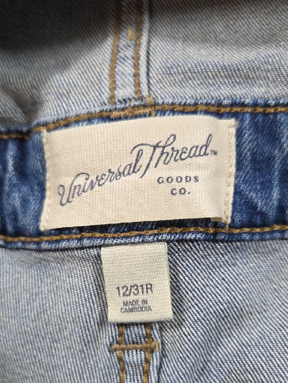 Universal Thread Washed Denim Women’s 12 Overalls Frayed  Hem Distressed Boho - Picture 5 of 15